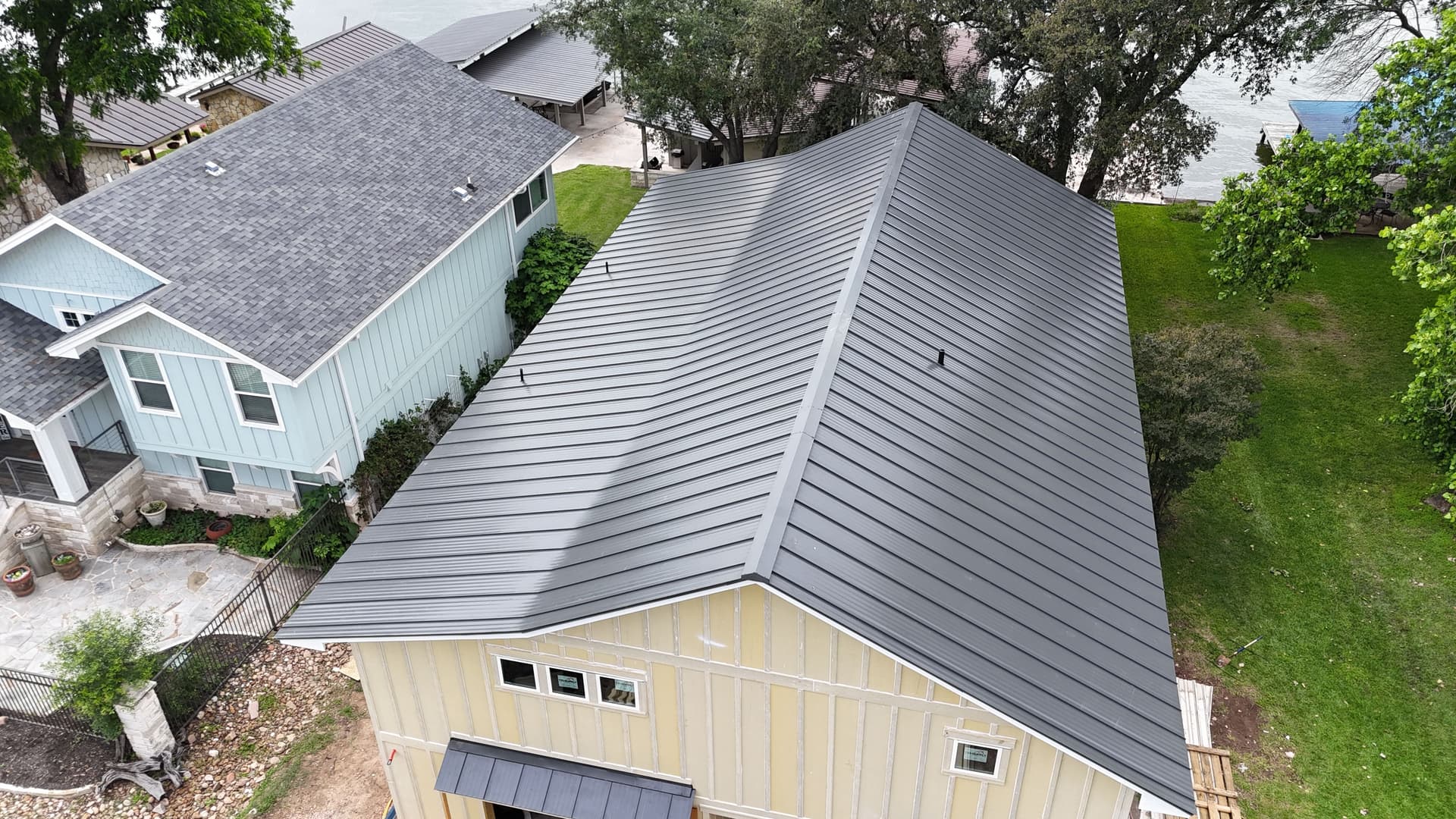 Gallery photos for Dark Charcoal Standing Seam Metal Roof in Granite Shoals: Image #2