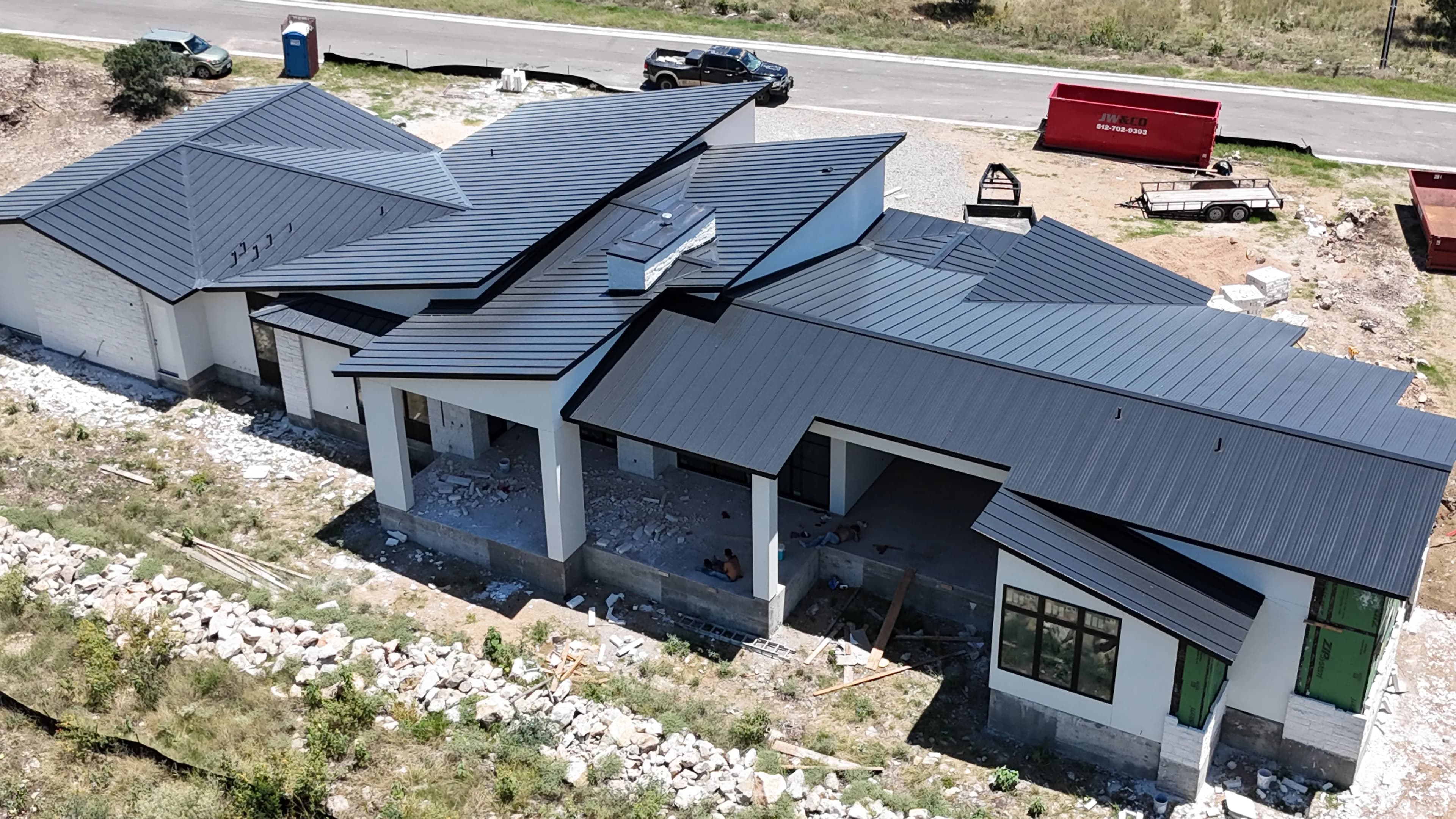 Project Matte Black Standing Seam Metal Roof on a Custom New Build image