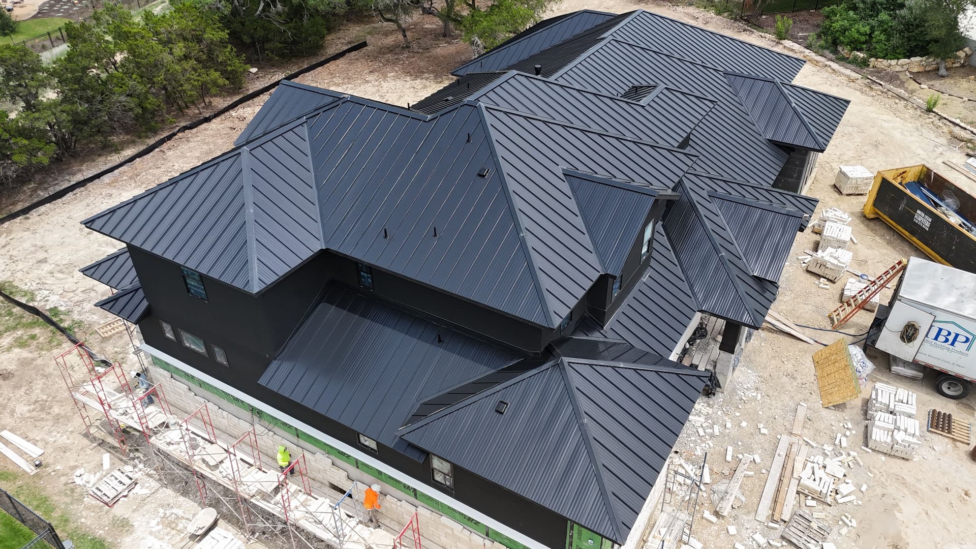 24-Gauge Matte Black Standing Seam Metal Roof in Boerne image