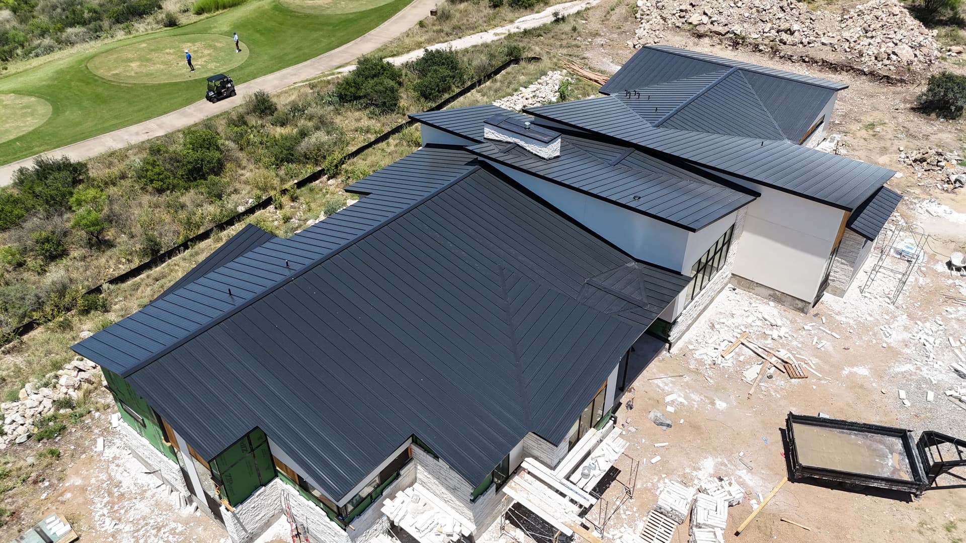Gallery photos for Matte Black Standing Seam Metal Roof on a Custom New Build: Image #2
