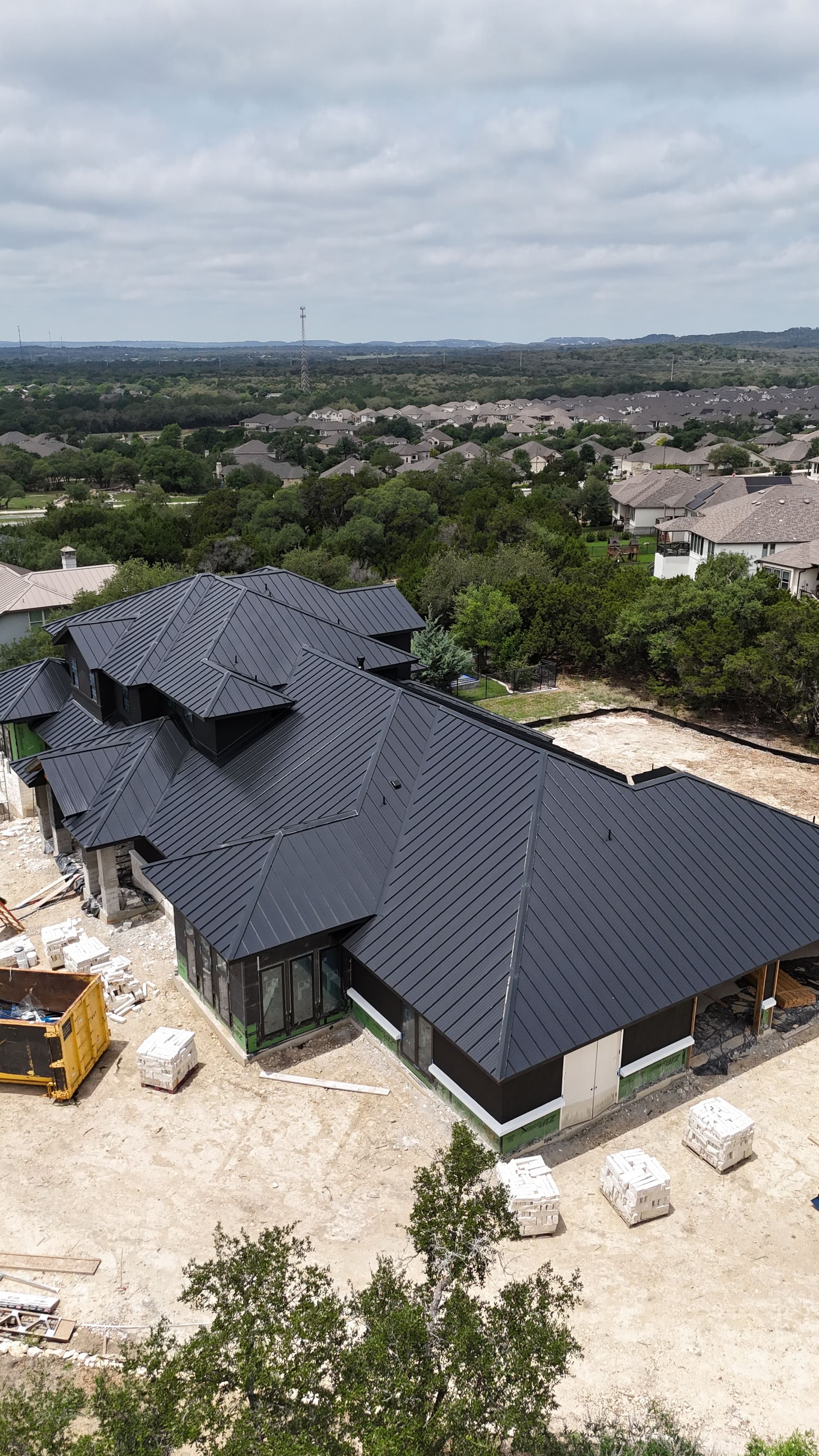 Gallery photos for 24-Gauge Matte Black Standing Seam Metal Roof in Boerne: Image #1