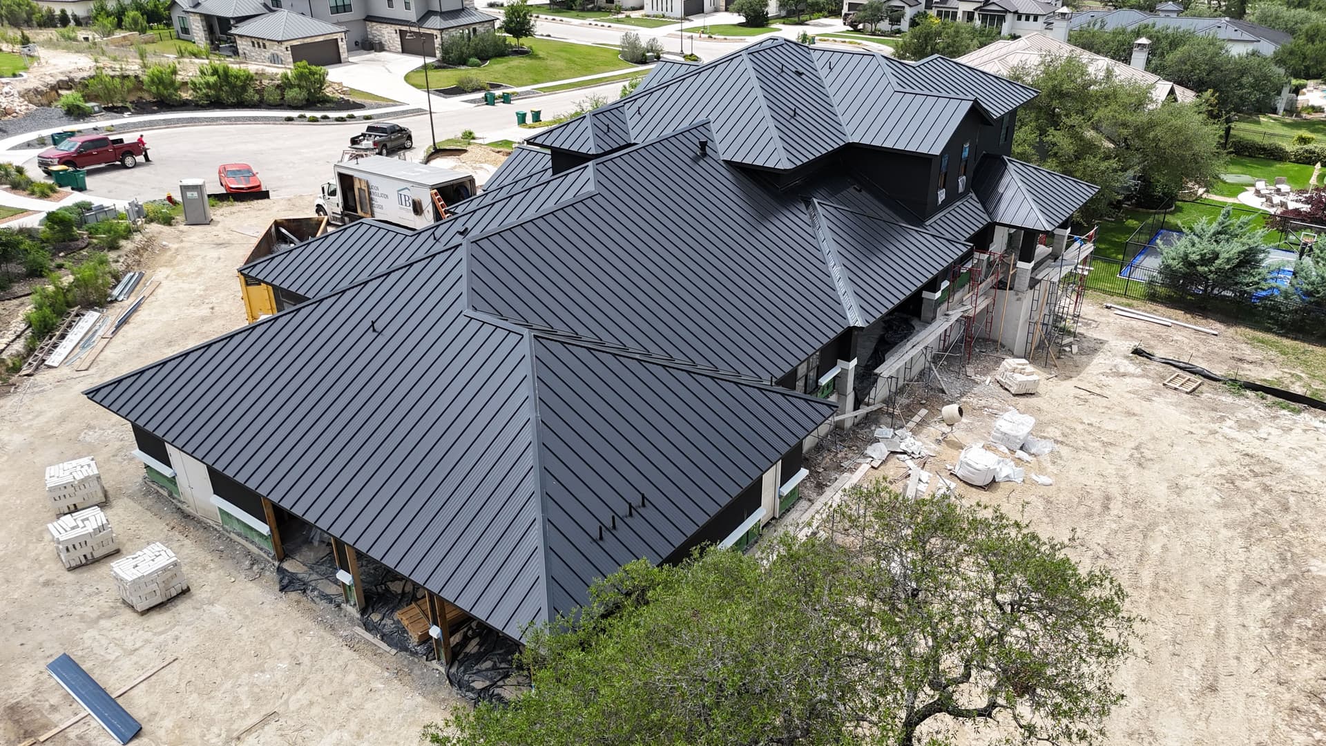 Gallery photos for 24-Gauge Matte Black Standing Seam Metal Roof in Boerne: Image #2