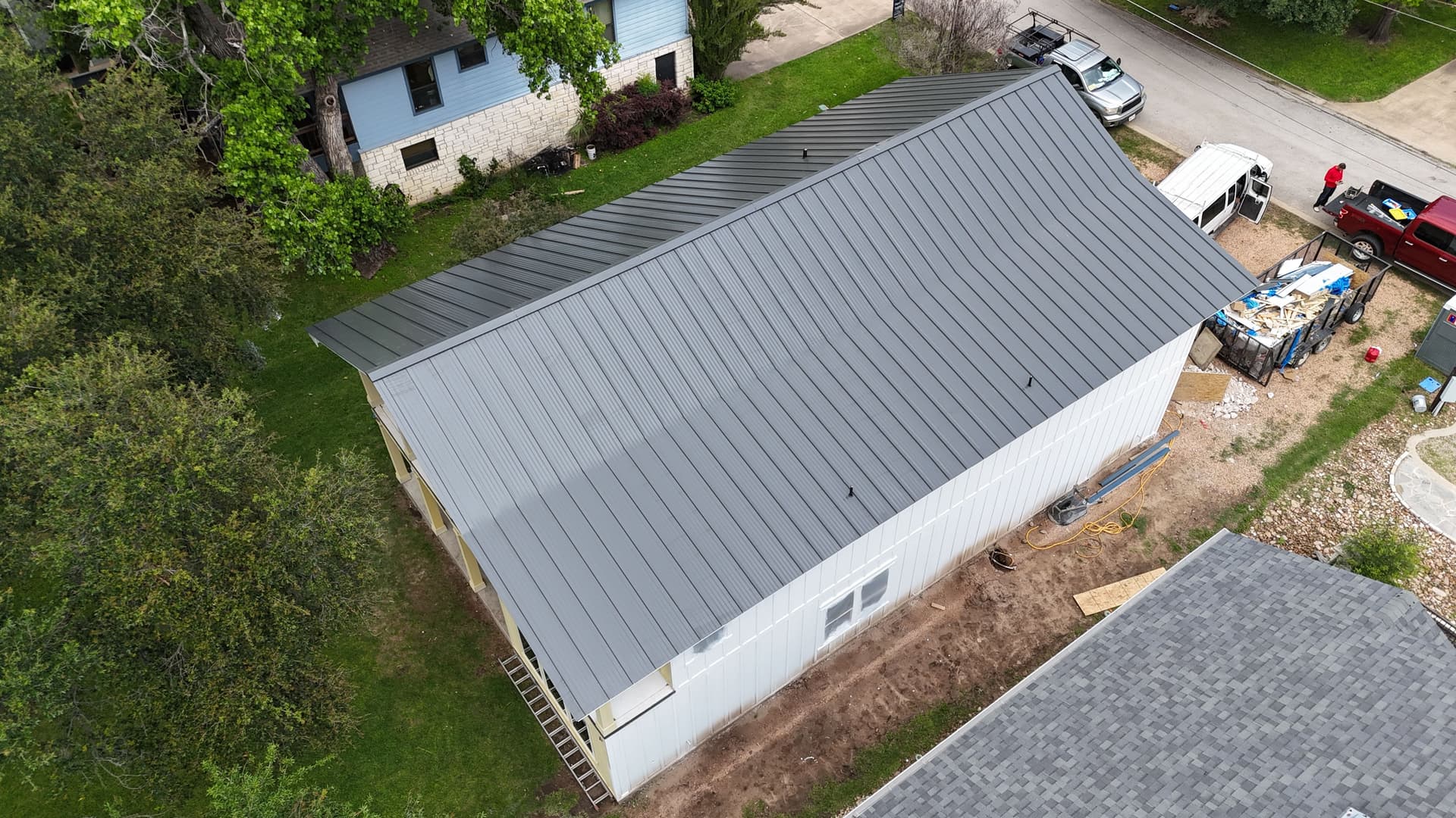 Dark Charcoal Standing Seam Metal Roof in Granite Shoals image