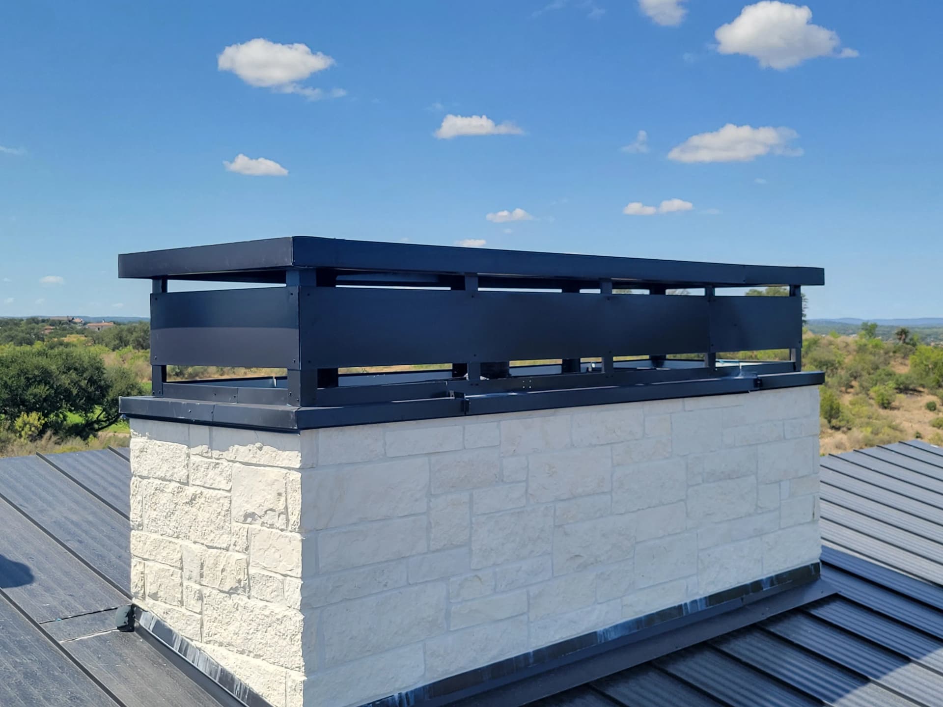 Gallery photos for Custom 15-Foot Metal Chimney Shroud Built From Scratch: Image #1