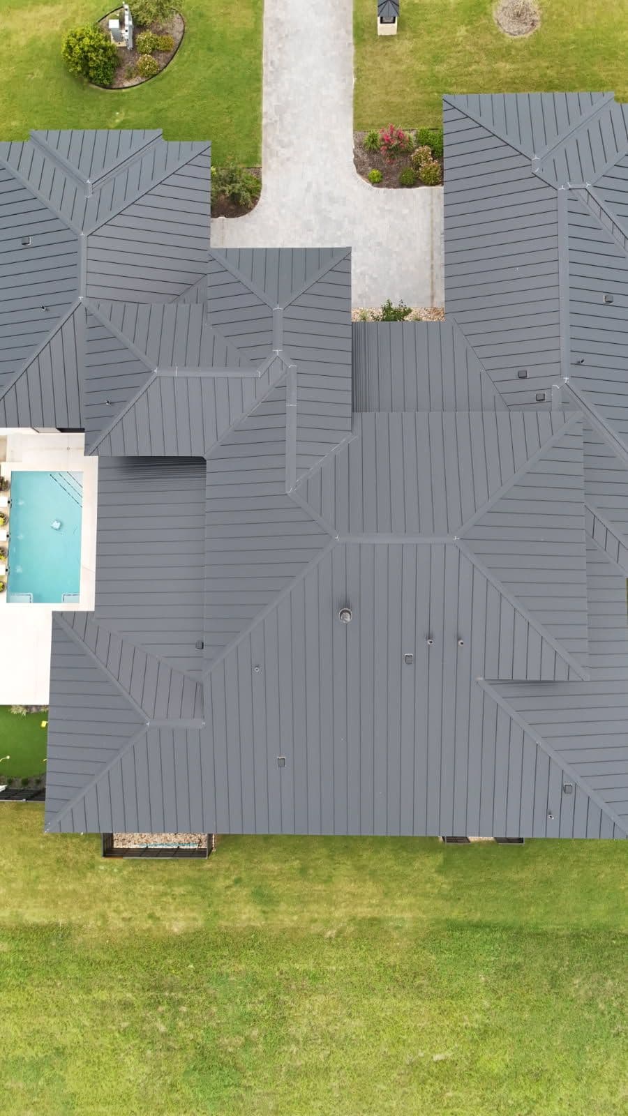 Stunning New Construction Roofs with Dark Metal image
