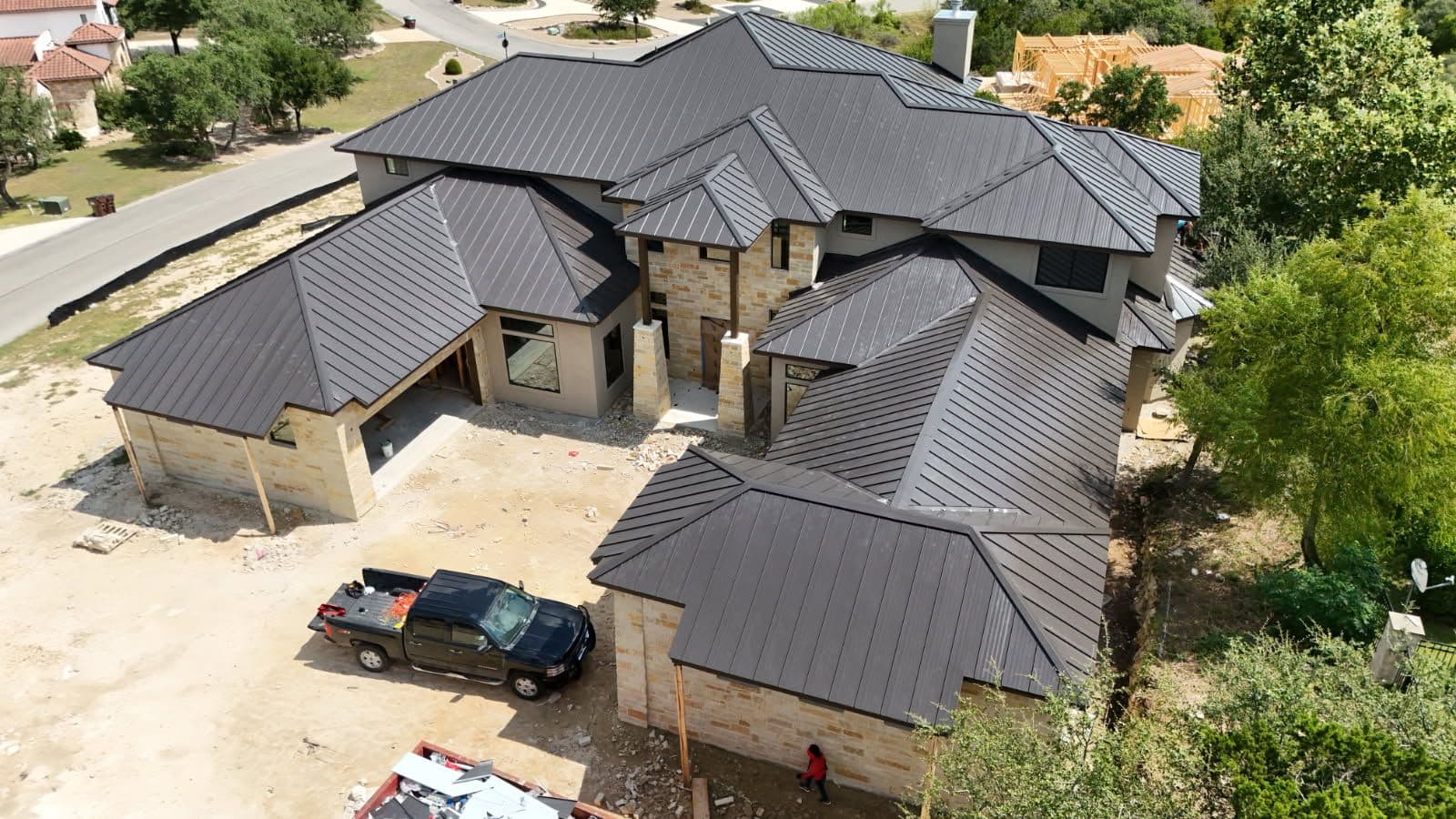 Gallery photos for Stunning Standing Seam Metal Roof Installation: Image #1