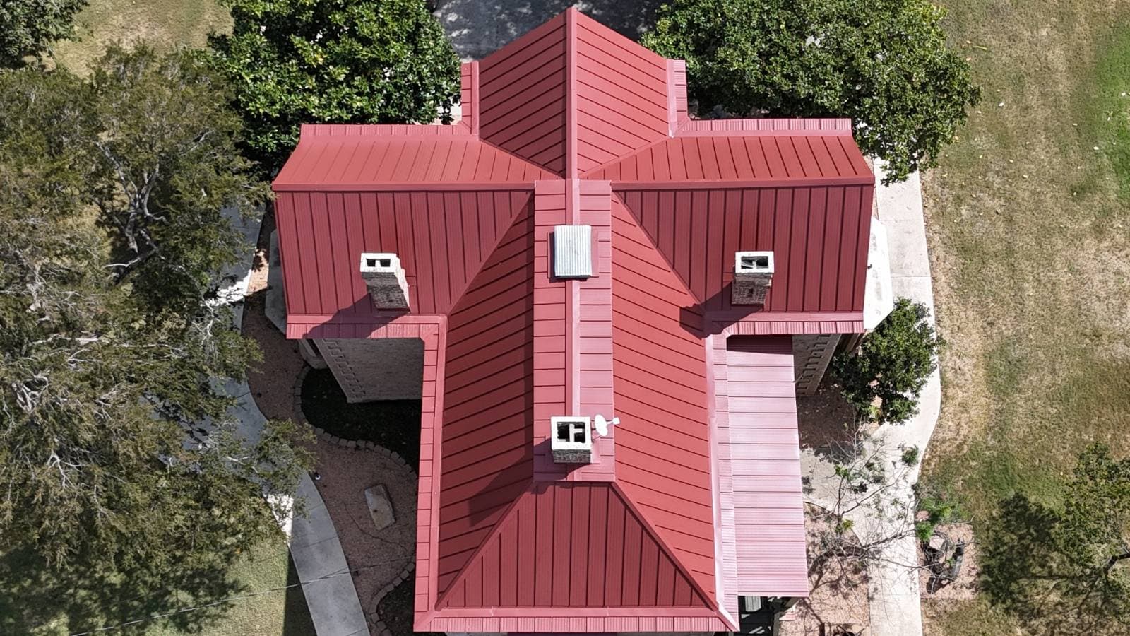 Gallery photos for Red Metal Roof Installation on Historic Badger House in Marble Falls: Image #3
