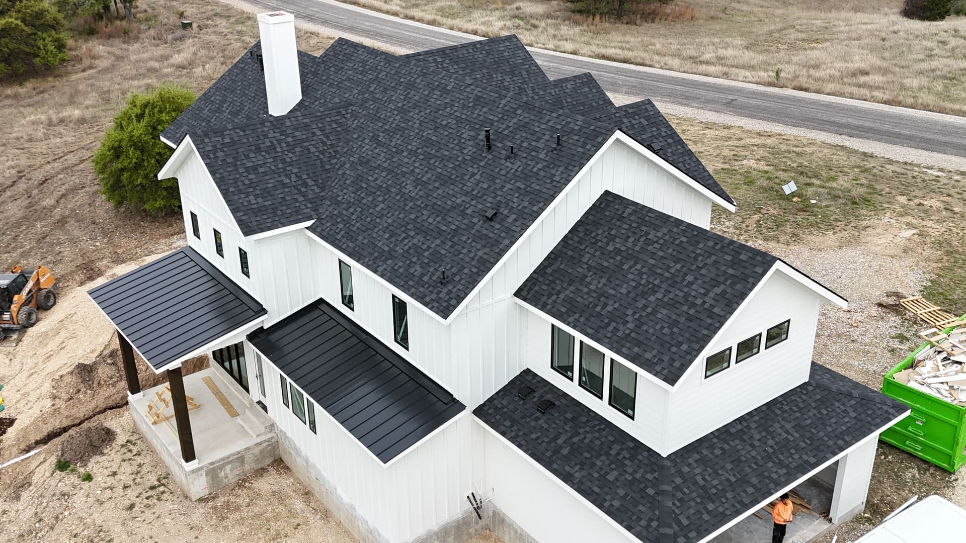 Gallery photos for Lifetime Shingle Roof with Metal Accents on a Modern Country Home: Image #2