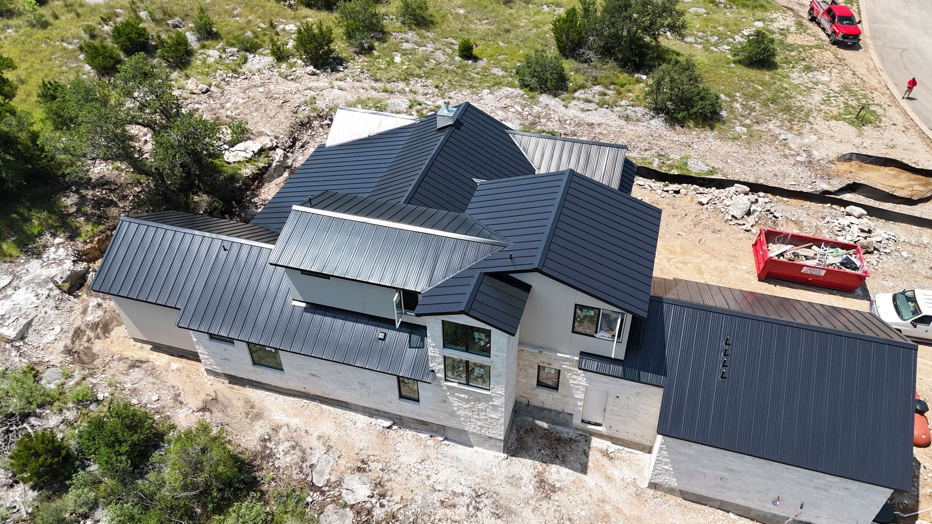 Gallery photos for Matte Black Double Lock Standing Seam Roof in Horseshoe Bay: Image #3