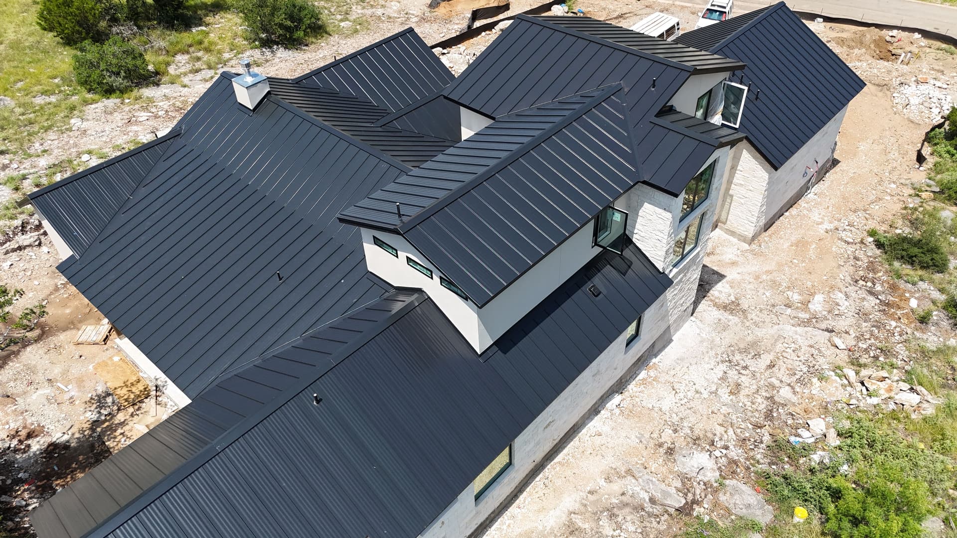 Matte Black Double Lock Standing Seam Roof in Horseshoe Bay image